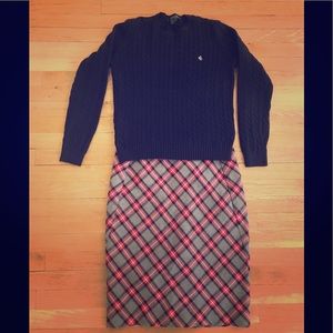 The Limited Multi Plaid Pencil Skirt